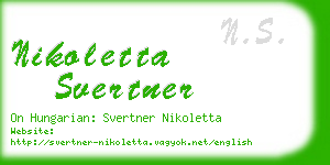 nikoletta svertner business card